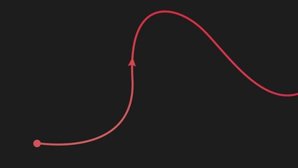 GPS Navigation closeup Screen of Simulated. Gps map navigation with route and arrow, video loop. Moving GPS navigator line. line trace animation design 4k video