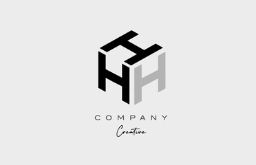 H grey three letter alphabet letter logo icon design. Creative template for business and company