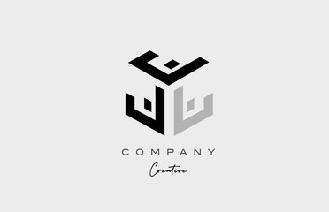 Fototapeta premium J grey three letter alphabet letter logo icon design. Creative template for business and company