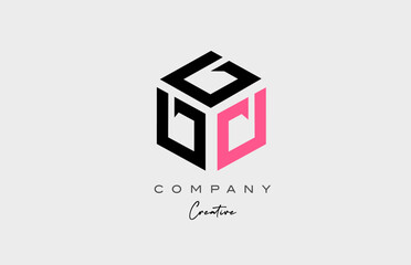 pink D three letter alphabet letter logo icon design. Creative template for business and company