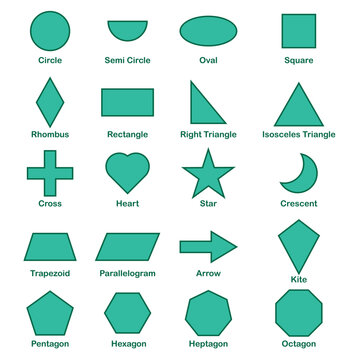 2D geometric shapes names in mathematics