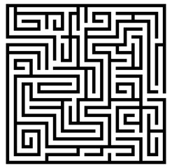 A square labyrinth vector image. Maze game illustration