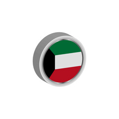 3d Kuwait flag emblem vector design