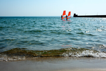 Windsurfing na Bałtyku - obrazy, fototapety, plakaty