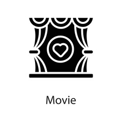 Movie vector Solid Icon Design illustration on White background. EPS 10 File 