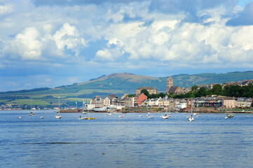 Fototapeta na wymiar The coastal town of Gourock, Inverclyde, on Scotland's Clyde coast