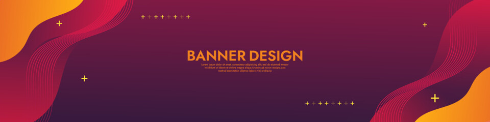 Abstract Red Fluid Banner Template. Modern background design. gradient color. Dynamic Waves. Liquid shapes composition. Fit for banners