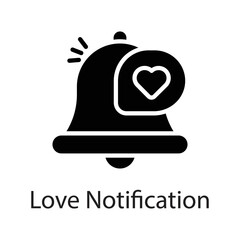 Love Notification vector Solid Icon Design illustration on White background. EPS 10 File 
