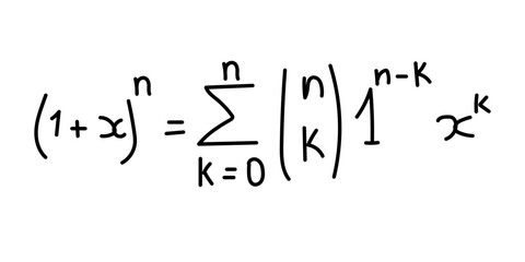 Binomial theorem formula in elementary algebra