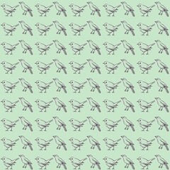 Nightingale bird drawing pattern background