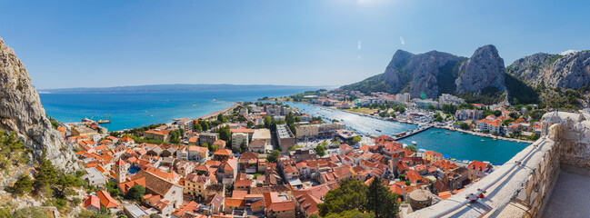 Panorama of the city of Omis - Dalmatia - Croatia - obrazy, fototapety, plakaty