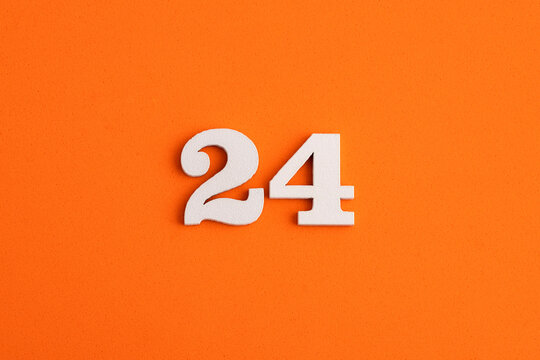 Number 24 - On orange foam rubber background