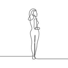 Obraz na płótnie Canvas sexy woman body illustration continuous drawing single line art