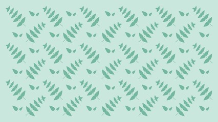 Fototapeta na wymiar Modern minimalist abstract seamless pattern with fern leaves on green background. Creative contemporary design. 