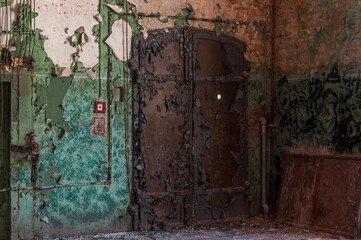 An abandoned old factory made of red bricks - a spinning mill in Poland