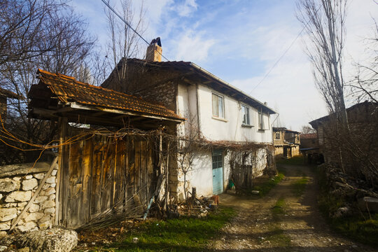 Walk through the streets of the village Cavdarhisar in the Outback of Turkey.