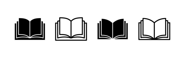 Book icon vector. open book sign and symbol. ebook icon