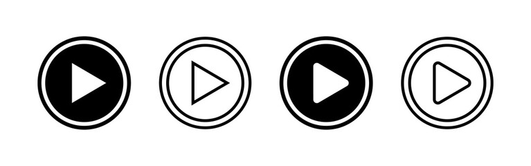 Play icon vector. Play button sign and symbol