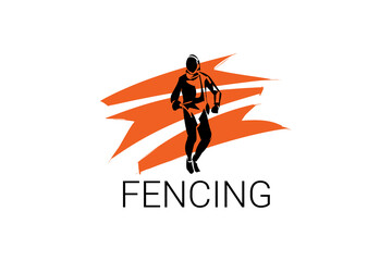 fencing sport vector line icon. sportman, fighting stance. sport pictogram illustration.