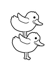 Comic 2 Küken aufeinander 