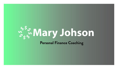 Template Business Card Finance Consulting or Coaching