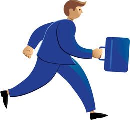 character of businessman running vector