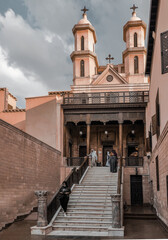 frontal view of the hanging church in egypt