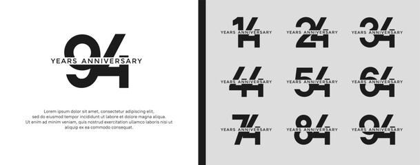 set of anniversary logo gold color on white background for celebration moment