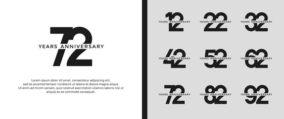 Fototapeta premium set of anniversary logo gold color on white background for celebration moment