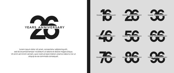 set of anniversary logo gold color on white background for celebration moment