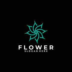 abstract flower logo design vector