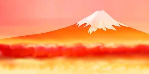 富士山　秋　波　背景