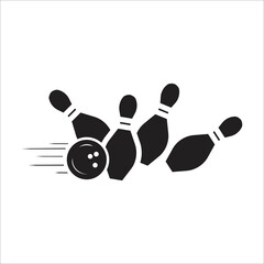 bowling icon vector design template - obrazy, fototapety, plakaty