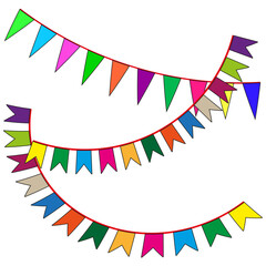 Obraz premium Pennants garlands. Vector illustration. stock image. 