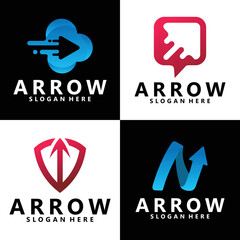 set of arrow logo vector design