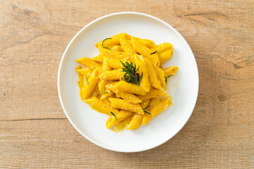penne pasta with butternut pumpkin creamy sauce