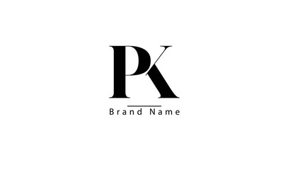 PK KP P K abstract vector logo monogram template - obrazy, fototapety, plakaty
