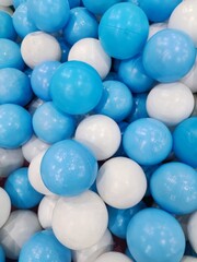 blue and white balls