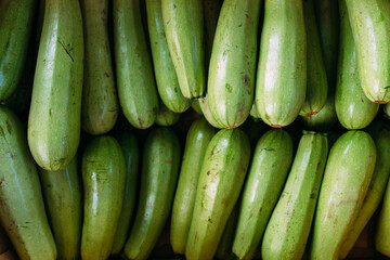 Lots of green zucchini at the farmers' market