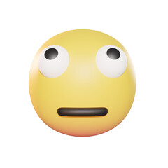 Fototapeta premium Face with Rolling Eyes Emoji 3D Illustration