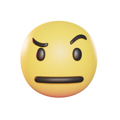Face with Raised Eyebrow Emoji 3D Illustration