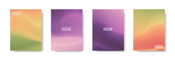 Fototapeta premium Set of abstract background with beautiful gradation color, colorful background for poster flyer banner backdrop.vertical banner.cool fluid background vector illustration