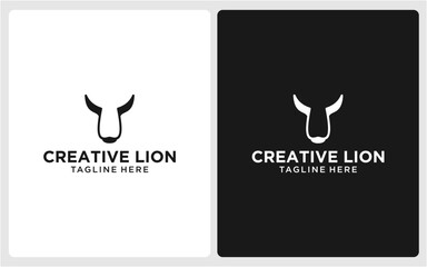 CREATIVE LION LINE ART FULL COLOR MODERN ABSTRACT