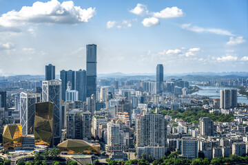 Fototapeta na wymiar Aerial photography China Liuzhou modern city architecture landscape skyline