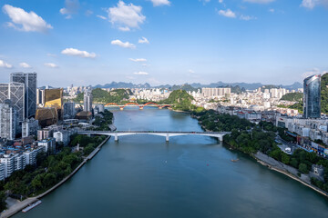 Obraz premium Aerial photography China Liuzhou modern city architecture landscape skyline