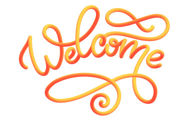 Welcome banner text sign isolated on white vector
