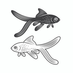 illustration of gold fish, vector art.