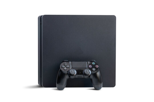 Black Sony PlayStation 4 game console of the eighth generation. Sony PlayStation  4 1Tb revision (CUH-1216B) - Black controller Stock Photo | Adobe Stock