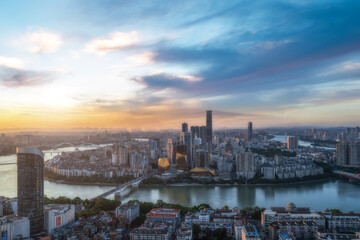 Aerial photography close-up of Liuzhou city scenery in China