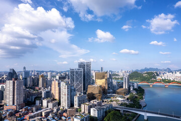 Fototapeta na wymiar Aerial photography of Liuzhou city landscape in Guangxi